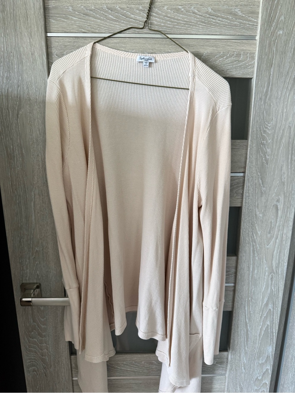 Splendid Cream Ribbed Open-Front Cardigan